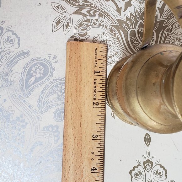 Vintage Brass Cream Pitcher Acorn Flip Lid Boho Home Decor Witchy Whimsigoth - Picture 2 of 12